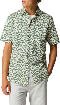 Rodd & Gunn Bendigo Abstract Print Button-Up Shirt in Kelp at Nordstrom, Size Xxx-Large