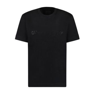 Givenchy T-Shirts, female, Black, M, Rhinestones T-Shirt with 4G Emblem