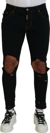 Dsquared2 Tattered Skinny Jeans - Heren - Slim Fit Jeans - Zwart - M - Katoen - Jeans
