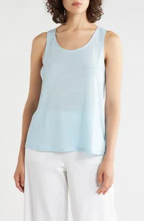 Eileen Fisher Organic Linen Tank in Sky at Nordstrom Rack, Size Large