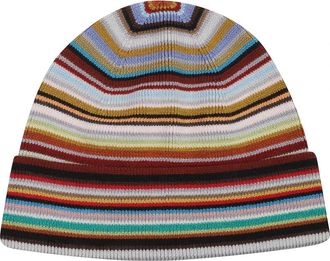 Paul Smith Signature Stripe Beanie - Heren - Hoeden - Veelkleurig - ONE Size - Wol - Accessoires
