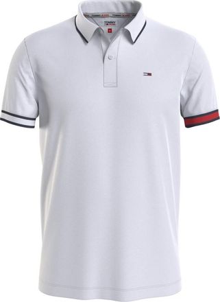 Tommy Jeans Rood Vlag Organisch Katoen Polo - Heren - Polos - Wit - XL - Katoen - Tops