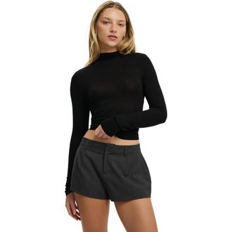 Cotton On Womens Base Layer Mock Neck Long Sleeve in Black at Nordstrom, Size Medium