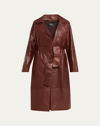 Arma Yava Wrap-Front Leather Coat