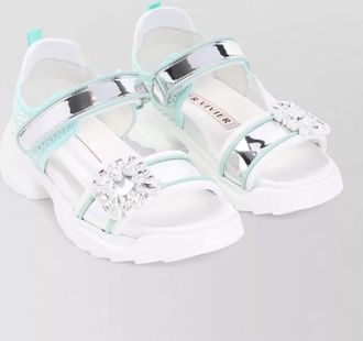 Roger Vivier viv on the run mesh strap sandals