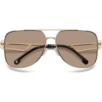 Carrera 63mm Oversize Square Sunglasses in Gold/Brown at Nordstrom