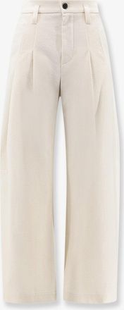 Brunello Cucinelli Pantalone Baggy in cotone e lana Wrinkled - BRUNELLO CUCINELLI - gender_Woman