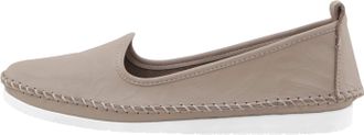 Andrea Conti Slipper ANDREA CONTI, Damen, Gr. 35, grau (taupe), Glattleder, Leder, Schuhe Slipper