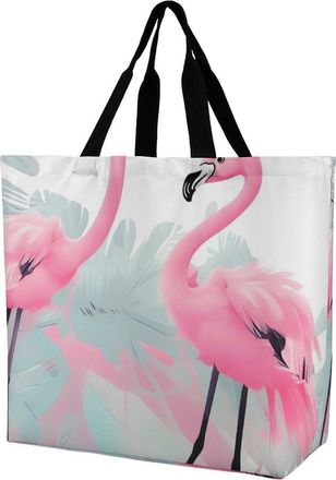 Generic Love Flamingo Shoulder Bag Durable Carry Bag Handle Handbags For Casual Yoga Work