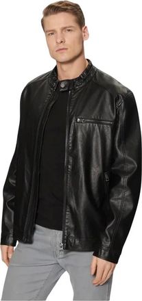 Guess Chaqueta de Efecto Piel de Moda - Jackets - Hombre - Negro - L