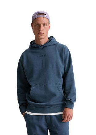 Marc O'Polo Denim Hoodie MARC OPOLO DENIM, Herren, Gr. XXL, blau (azurite), Sweatware, Obermaterial: 100% Baumwolle, relaxed fit, Rippb&uuml;ndchen, Sweatshirts Hoodie, rela