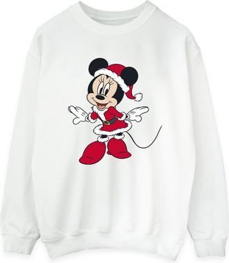 Disney Dames/Dames Minnie Mouse Kerst Sweatshirt (Wit)
