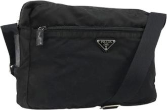 Prada Pre-owned Cross Body Bags, female, Black, Size: ONE SIZE Pre-owned Vintage Nylon Shoulder Bag