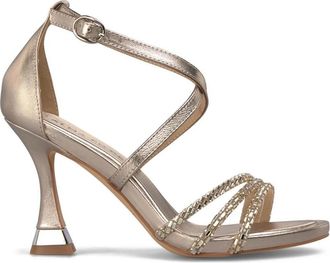 Alma En Pena Metallic Transfer Strap Heel Sandal - Dames - Sandalen met hakken - Geel - 38 EU - Schoenen