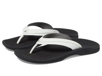 Olukai Ohana W Womens Sandals White/Black : 10 B - Medium, Synthetic