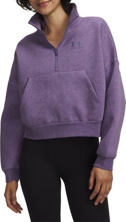 Under Armour Icon Fleece Half Zip PUllover in Purple Luxe Light Heather at Nordstrom, Size Xx-Large