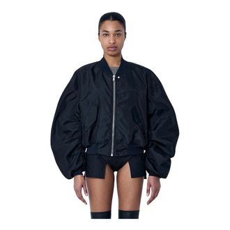 Rick Owens Bomber Jackets, female, Black, Size: XS Oversized Bomber Jacket