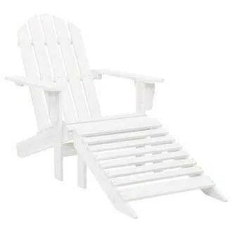 vidaXL Vidaxl - Silla De Jard&iacute;n Con Otomana Madera Blanca