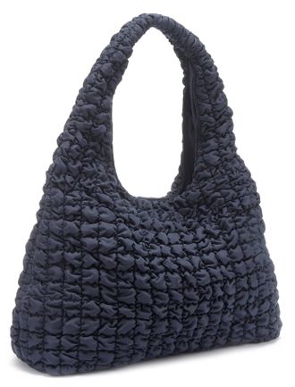 Lascana Shopper LSCN BY LASCANA Schultertasche, Damen, Gr. B/H/T: 42cm x 33cm x 14cm, dunkelblau, Stoff, Textil, unifarben, Taschen Shopper, Handtasche, Einka