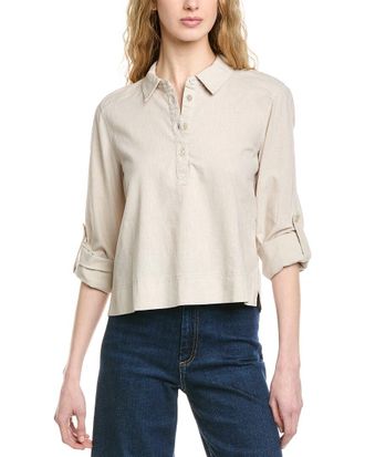 Michael Stars Nat Linen-Blend Shirt