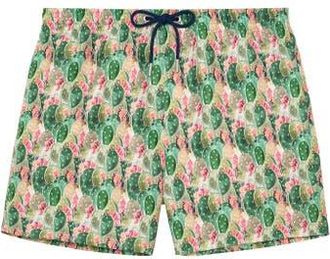 HOM Taormina Beach Boxer in Green Print at Nordstrom, Size Xx-Large