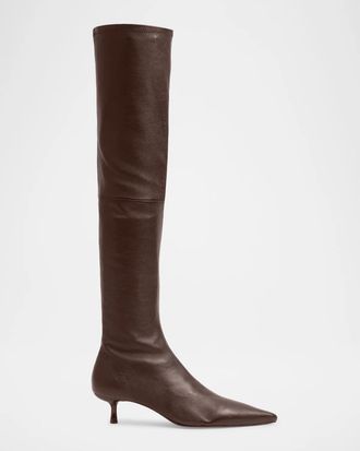 SIMKHAI 35mm Joni Stretch Leather Over-The-Knee Boots