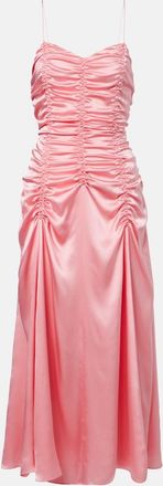 Khaite Raina ruched silk satin midi dress