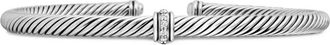 David Yurman Bracciale Classic Cable Station in argento sterling con diamanti (4mm)