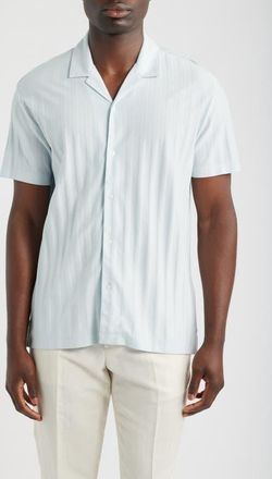 Reiss Sampson Short Sleeve Woven Shirt in Soft Blue at Nordstrom, Size Xx-Large