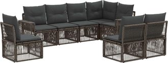 vidaXL Conjunto De Sof&aacute;s De Jard&iacute;n 8 Uds. Gris Y Gris Oscuro Vidaxl