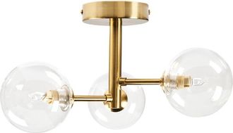 Beliani Ceiling Lamp MARICAO Glass Brass