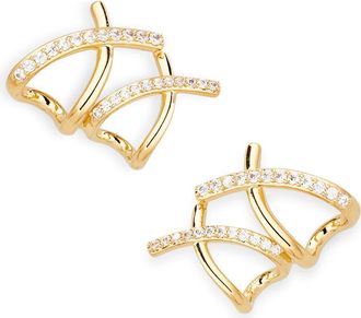 Nadri The Perfect Gift Double Cage Stud Earrings in Gold at Nordstrom