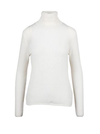 Eleventy White Cashmere Turtleneck Sweater