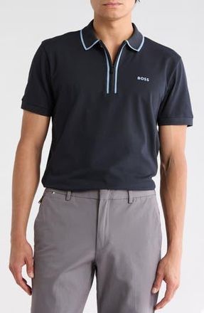 BOSS Philix Contrast Tip Polo in Dark Blue at Nordstrom Rack, Size X-Large