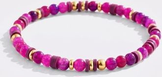 Mint & Lily Stacking Birthstone Beaded Bracelet in February Amethyst at Nordstrom, Size 7.5