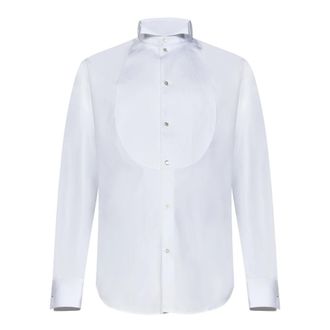 Emporio Armani Witte Wing Collar Tuxedo Shirt - Heren - Zakelijke Overhemden - Wit - 3XL - Katoen - Overhemden