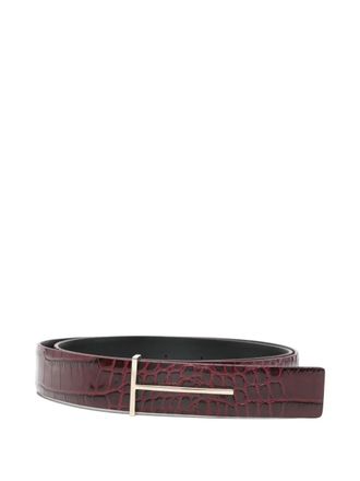 Tom Ford embossed-leather belt - Red