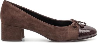 Tory Burch Cap Toe Pump Hakken - Dames - Pumps - Bruin - 36 1/2 EU - Schoenen