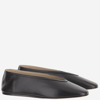 Le Monde Beryl Womens Leather Flats Luna Black
