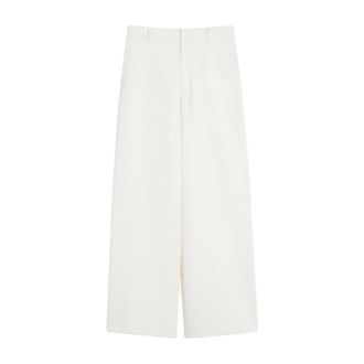 Max Mara Dames, Broeken, Wit, Maat: M Katoen