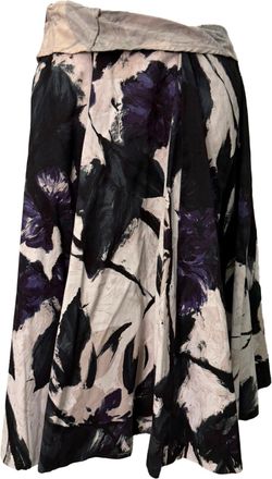 Dries Van Noten Printed Knee Length Skirt in Multicolor Cotton