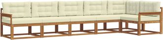vidaXL Conjunto De Sof&aacute;s De Exterior 6 Uds. Natural Y Crema Vidaxl