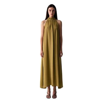 Vicolo Kleedjes, Dames, Groen, S, Halter Maxi Jurk