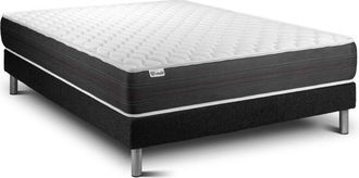 VITALIT Somier Negro + Colch&oacute;n Con Muelles Ensacados 140 X 220