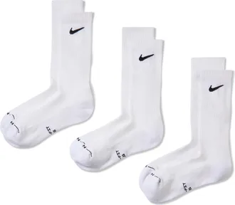 Nike Unisex Everyday Elevated Crew Socks (3 Pairs) in White | HQ4335-901