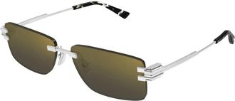 Bottega Veneta Rechthoekige Zonnebril - unisex - Zonnebrillen - Grijs - 58 MM - Accessoires