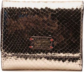 Frances Valentine Perfect Snakeskin Embossed Metallic Leather Trifold Wallet in Gold at Nordstrom