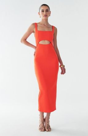 BWLDR Adi Midi Dress in Coral at Nordstrom, Size 6