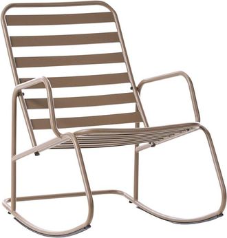 Beliani Garden Rocking Chair TURI Metal Taupe