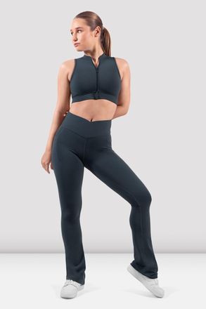 Bloch BLOCH Apex BLOCHeverhold Flare Legging, Green Charcoal